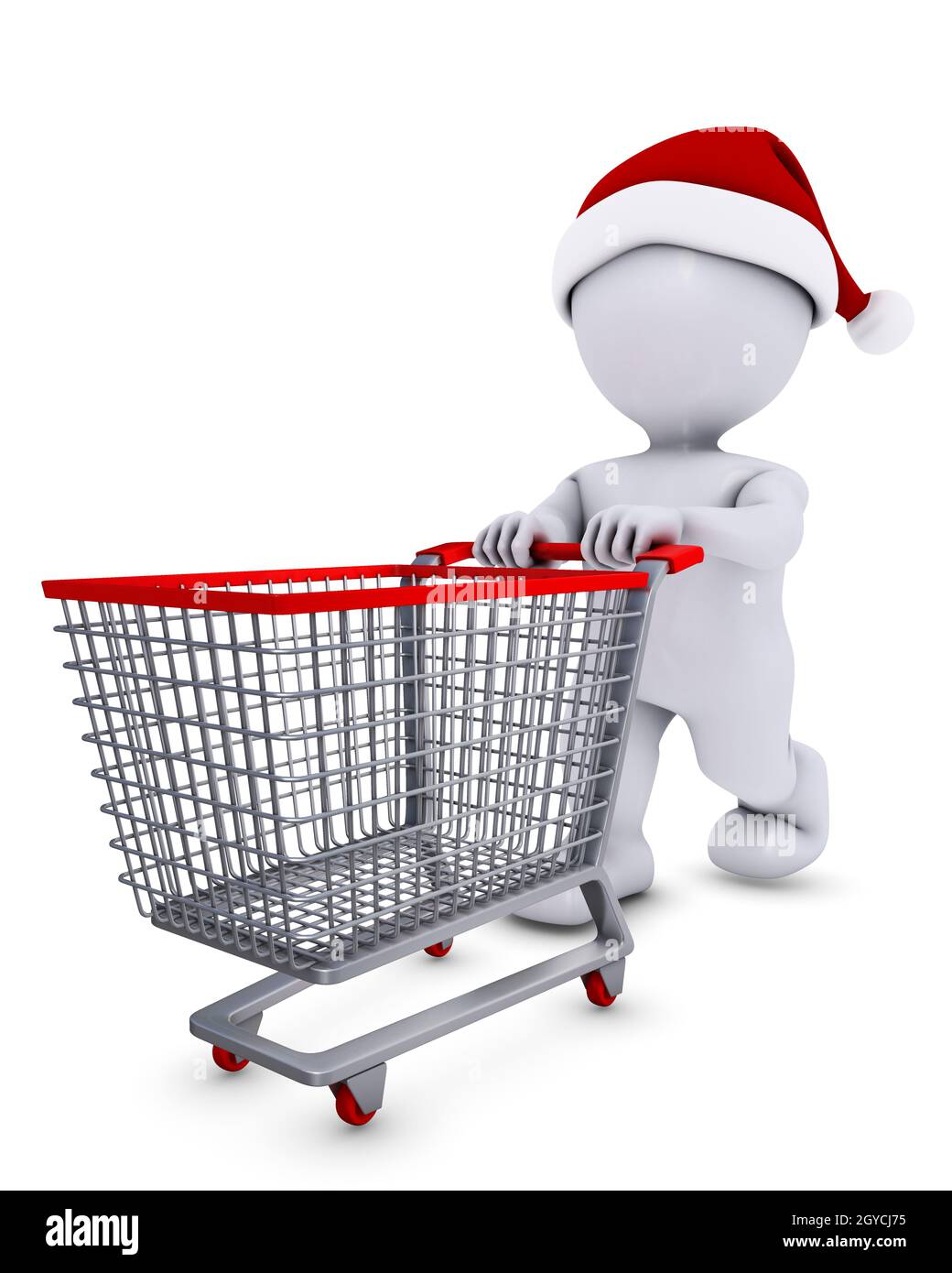 3D Render of Morph Man with shopping basket Stock Photo - Alamy