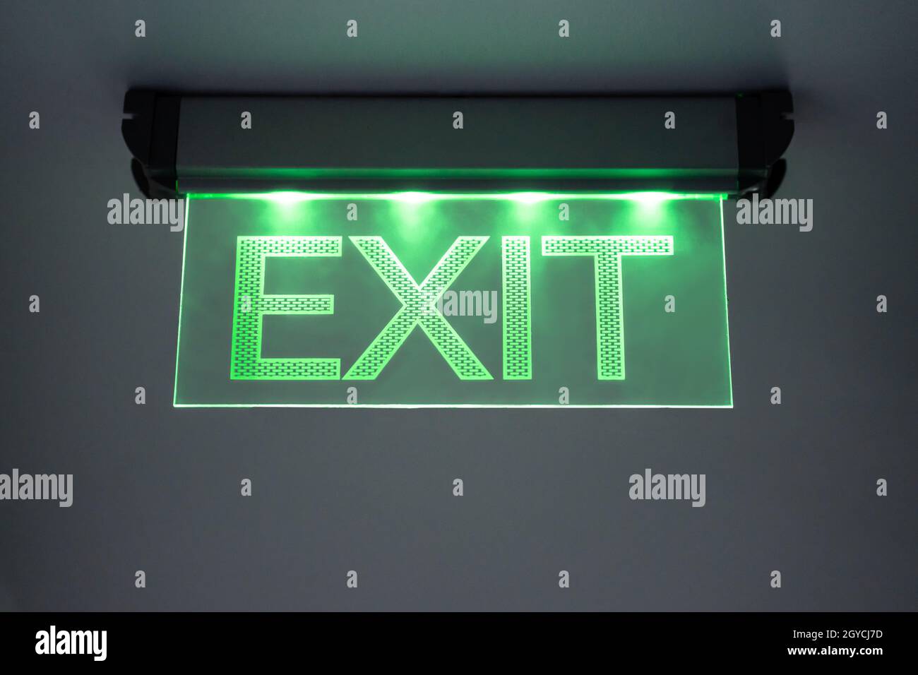 Emergency Fire Exit Light Sign And Symbol Stock Photo Alamy