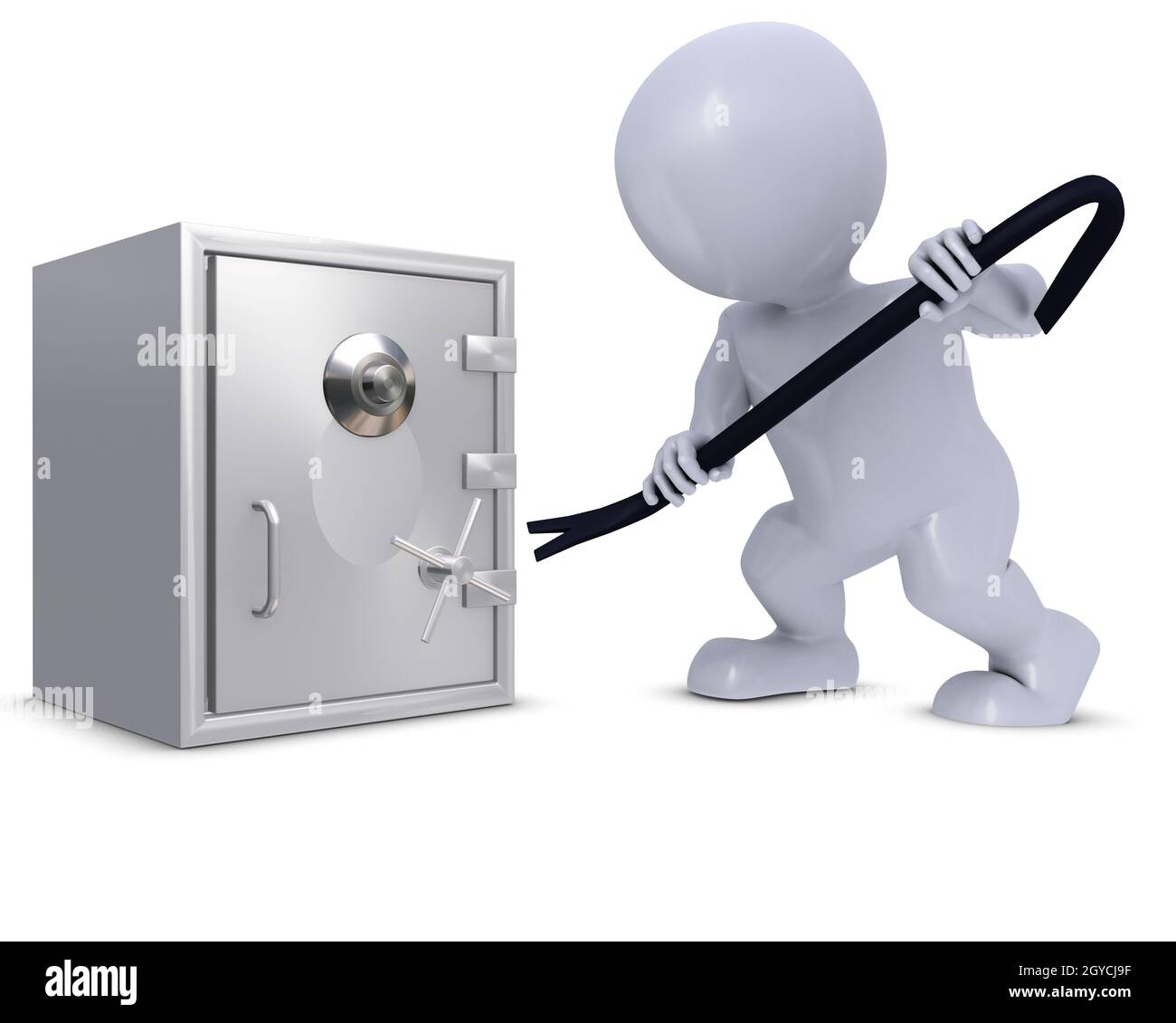 3d render of morph man breaking into a safe stock photo alamy