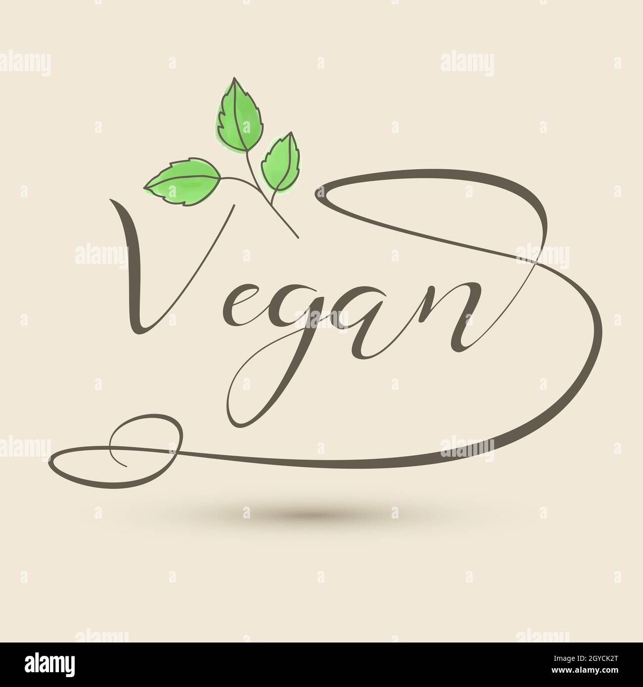 Decorative design for a vegan logo Stock Photo Alamy