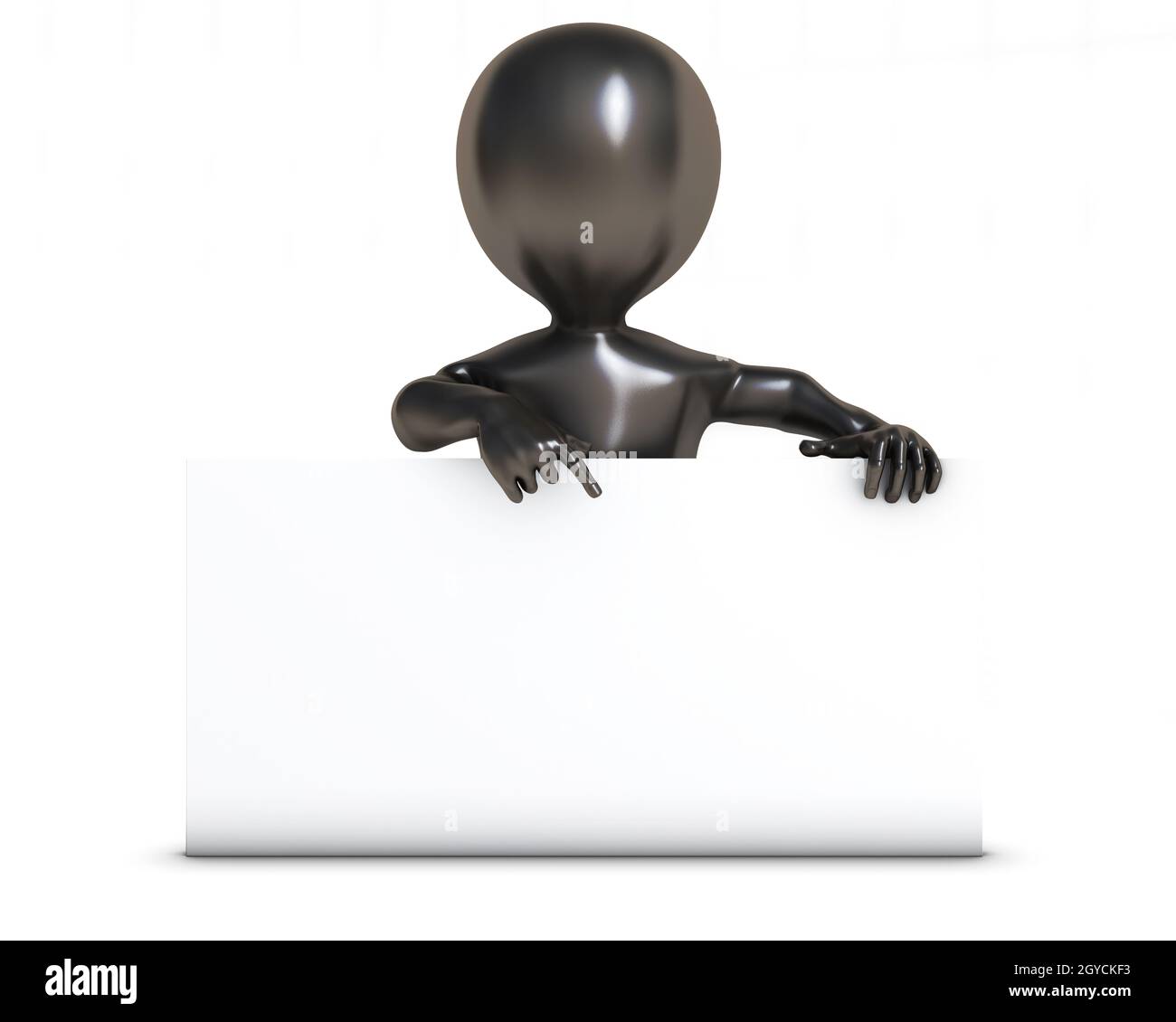 3D Render of Morph Man with blank sign Stock Photo - Alamy