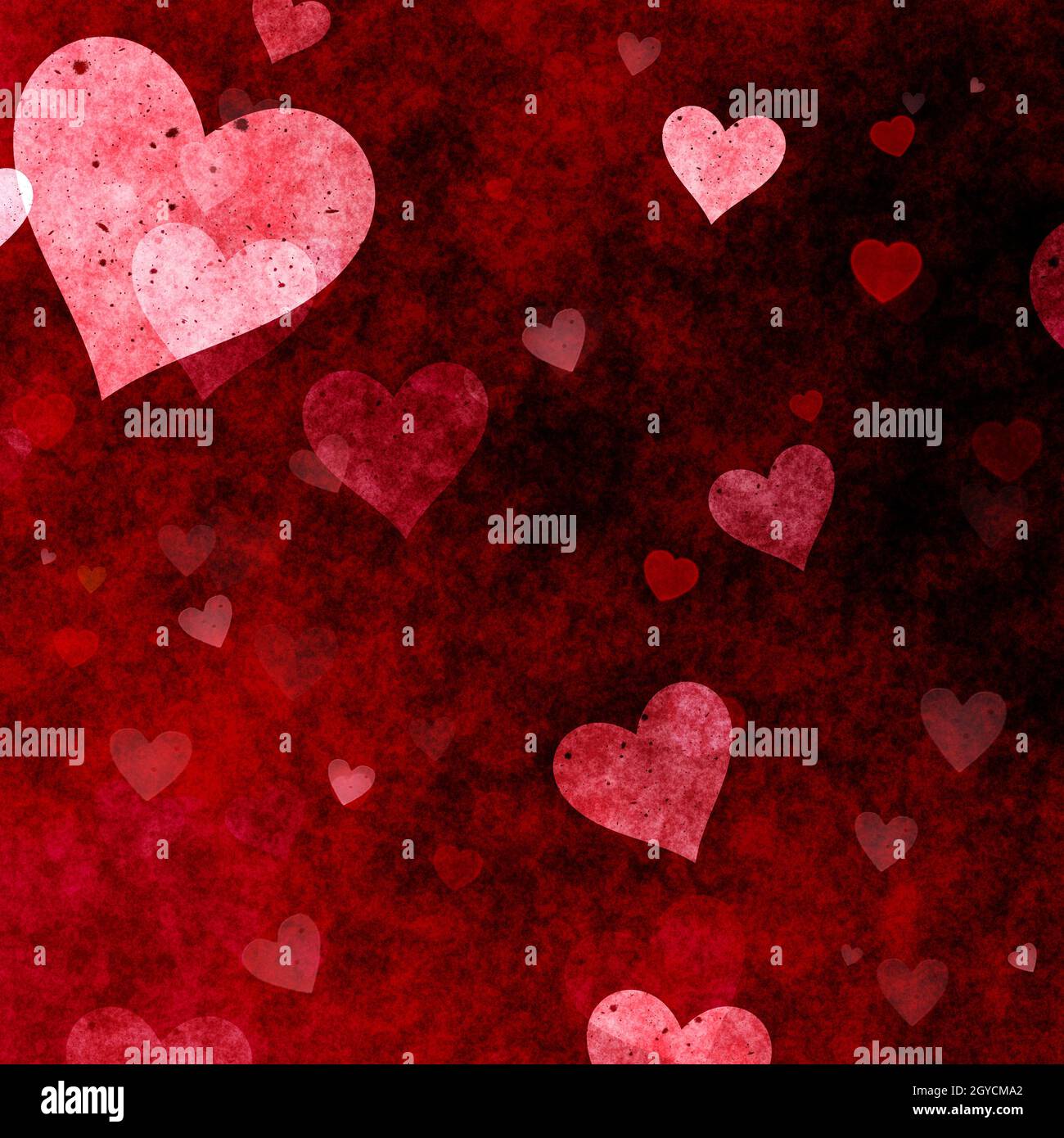 Valentines Day background with grunge hearts design Stock Photo - Alamy