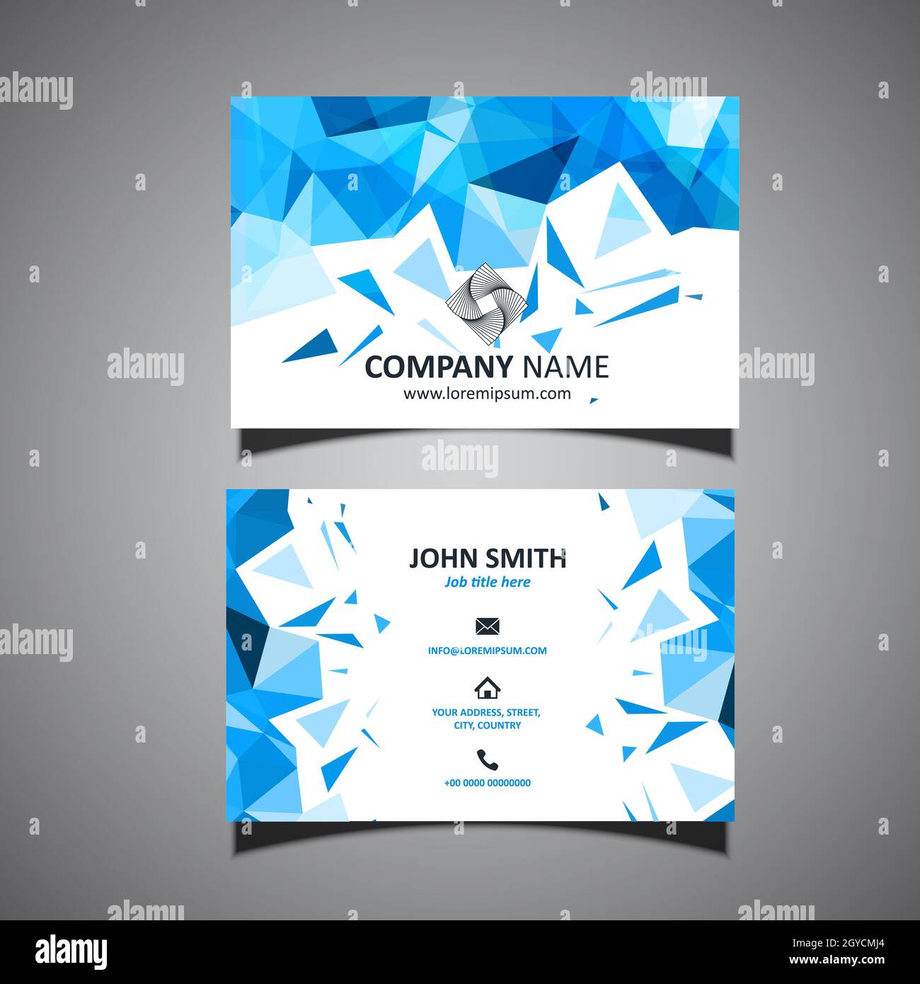Business card with a low poly design Stock Photo - Alamy