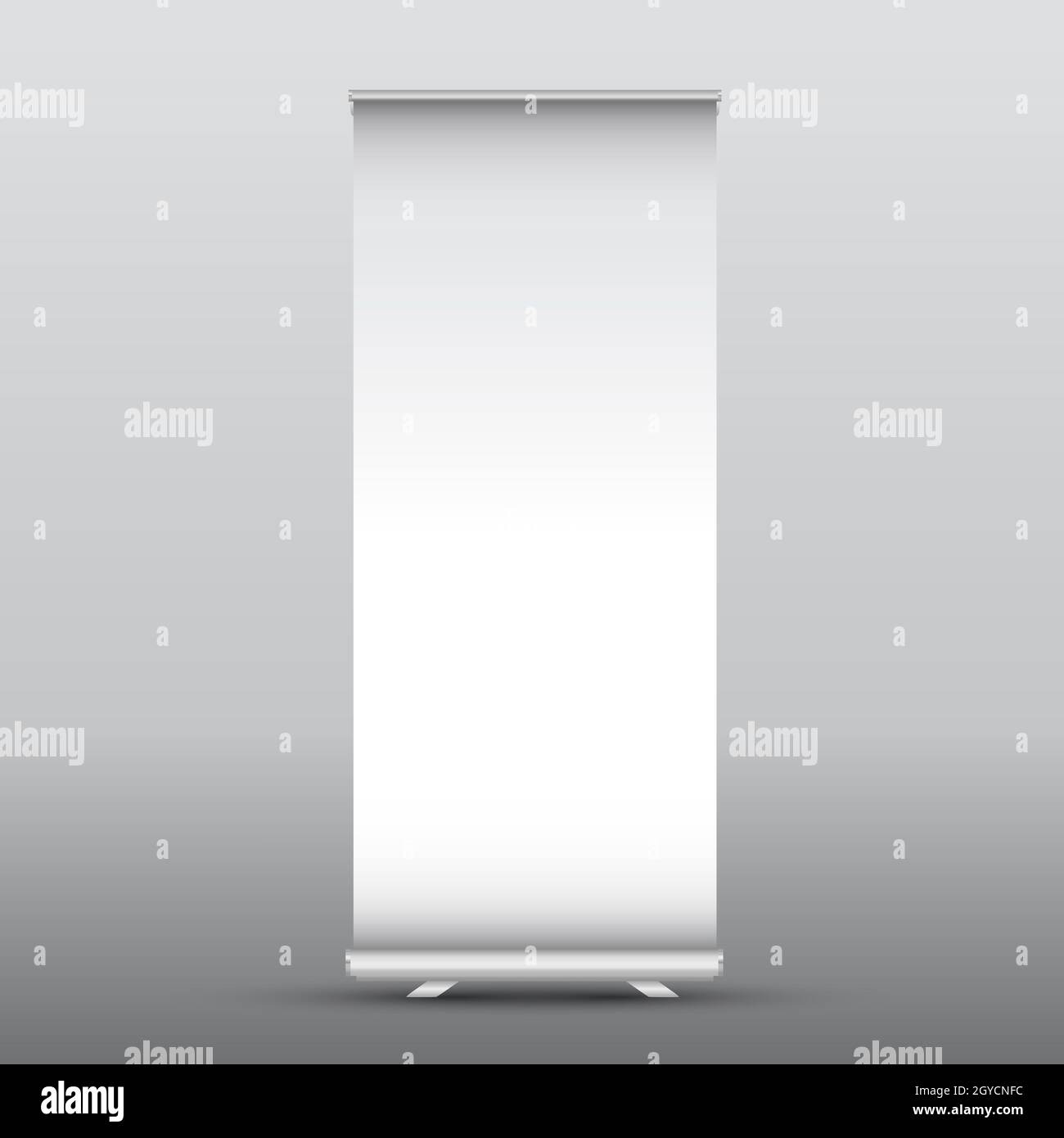 Illustration of a blank roll up advertising banner Stock Photo - Alamy