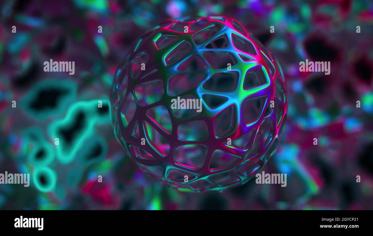 Rainbow glass composition, 3d rendering. Computer generated abstract background. Stock Photo
