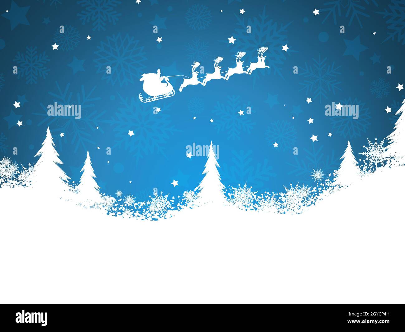Christmas background with santa in his sleigh Stock Photo - Alamy