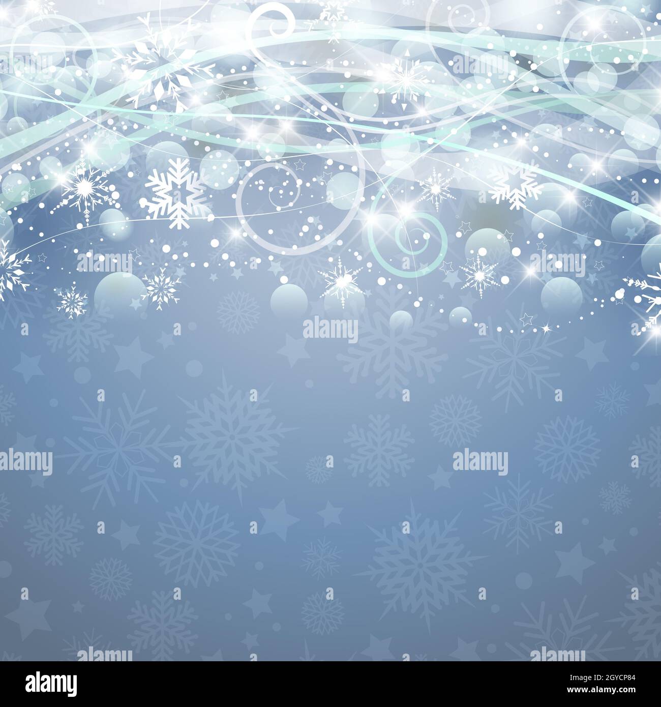 Decorative Christmas background with snowflakes and stars design Stock ...