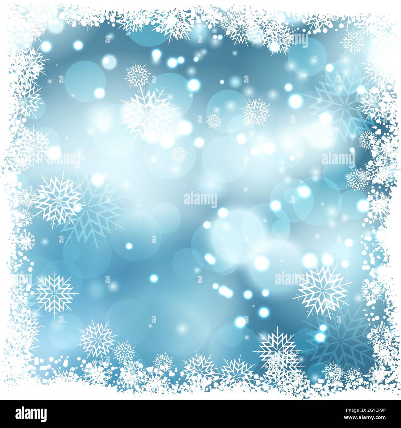 Christmas background with snowflake border Stock Photo - Alamy