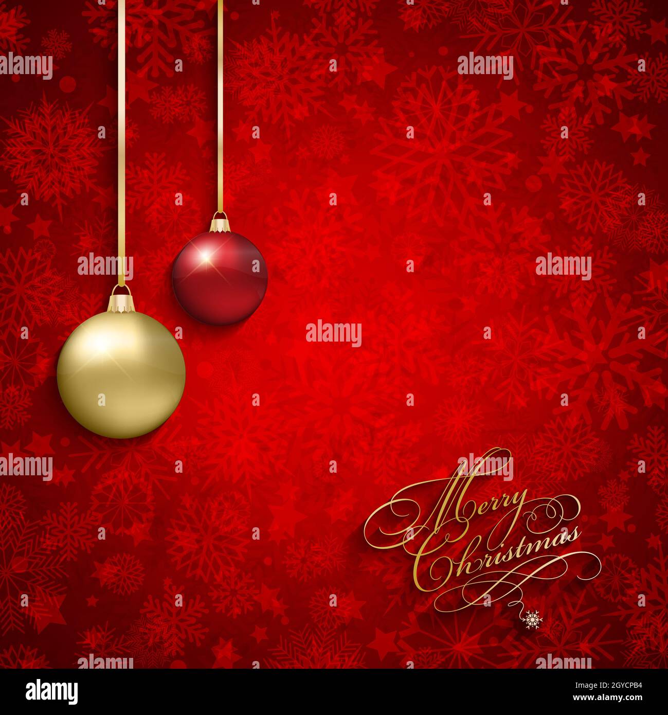 Decorative Christmas background with snowflake design and hanging ...