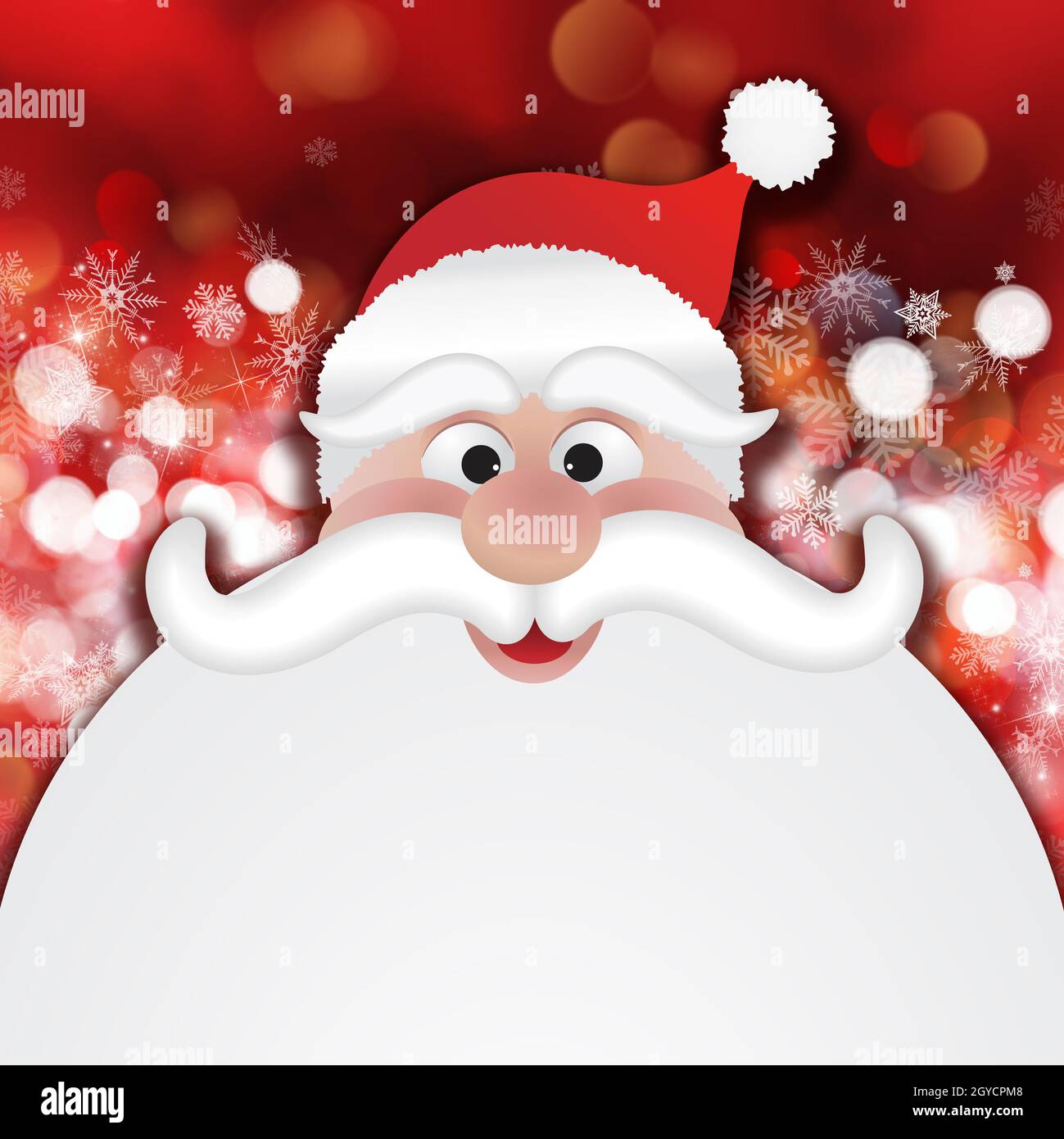 Christmas Santa on a background of snowflakes and stars Stock Photo - Alamy