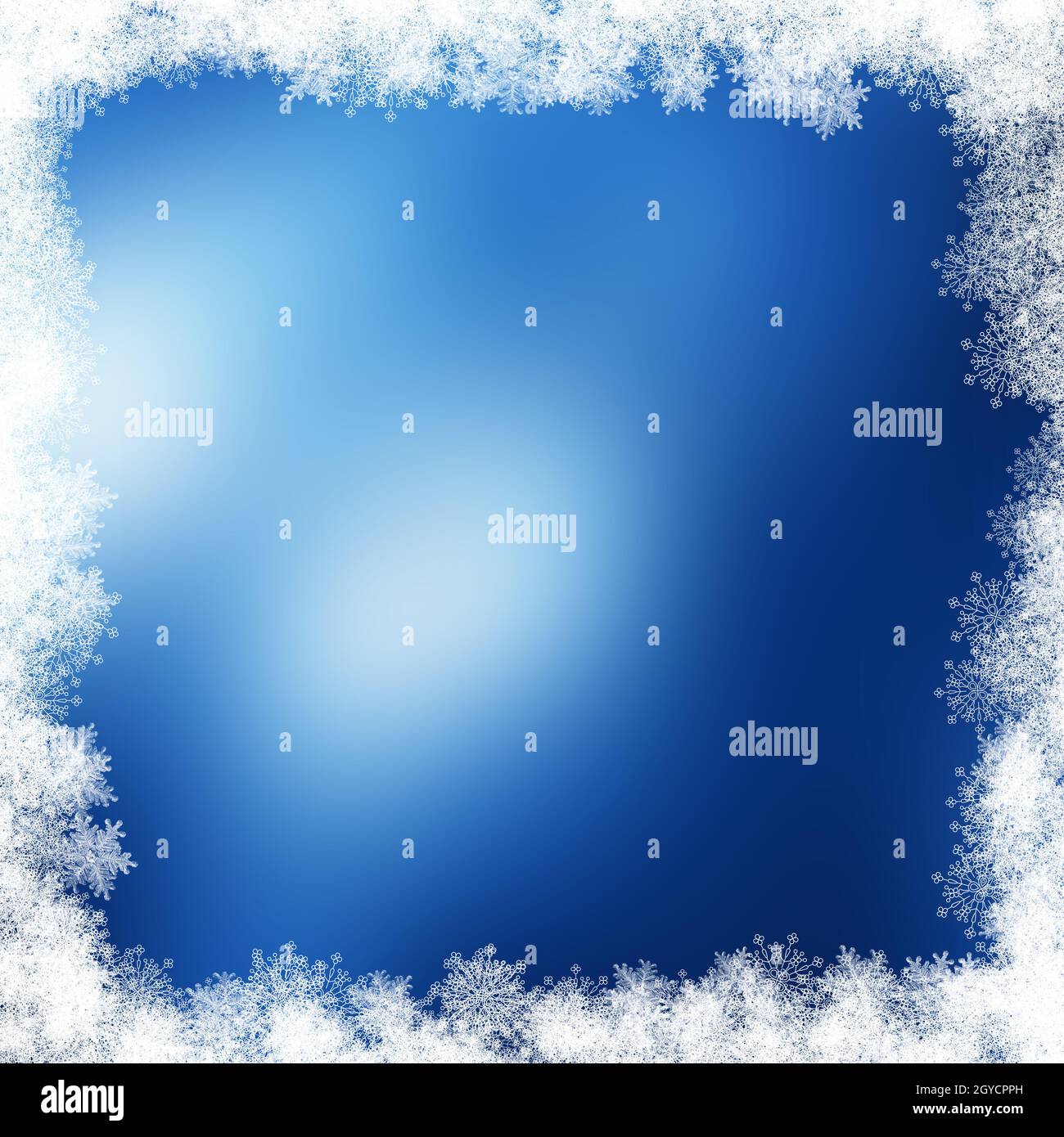 Christmas background with a snowflake border Stock Photo - Alamy