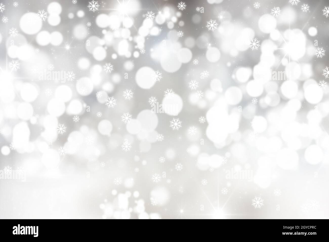 Christmas background with snowflakes and bokeh lights Stock Photo - Alamy