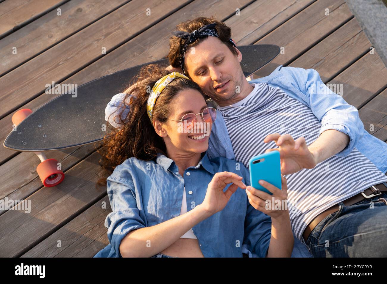 Happy couple spending time together Stock Photo