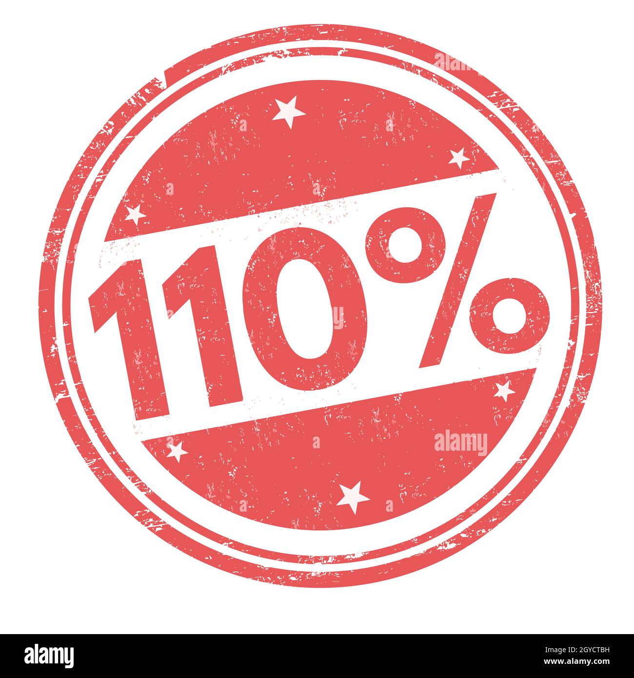110 percent grunge rubber stamp on white background, vector ...