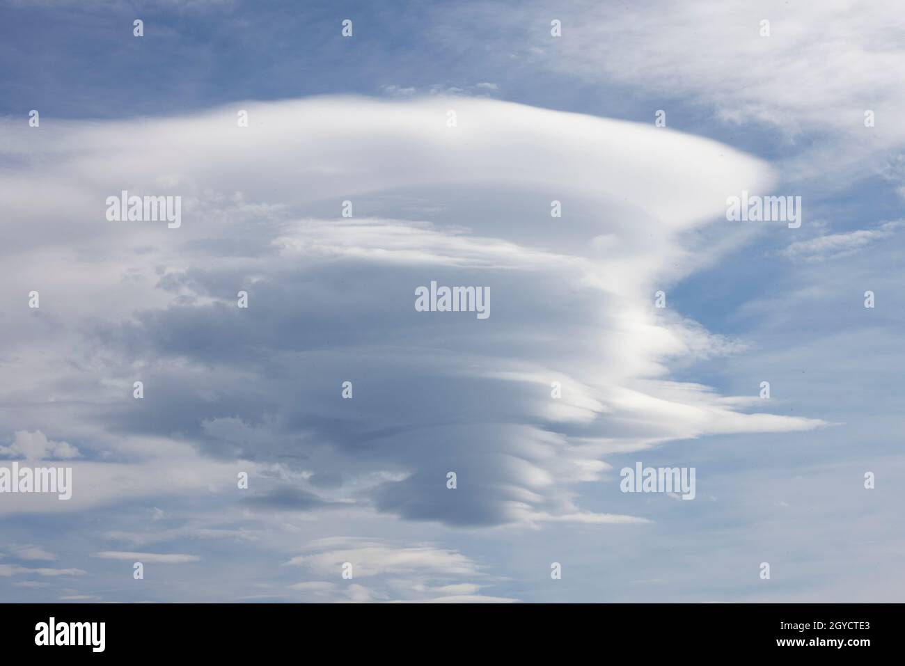Lenticular cloud formation Stock Photo