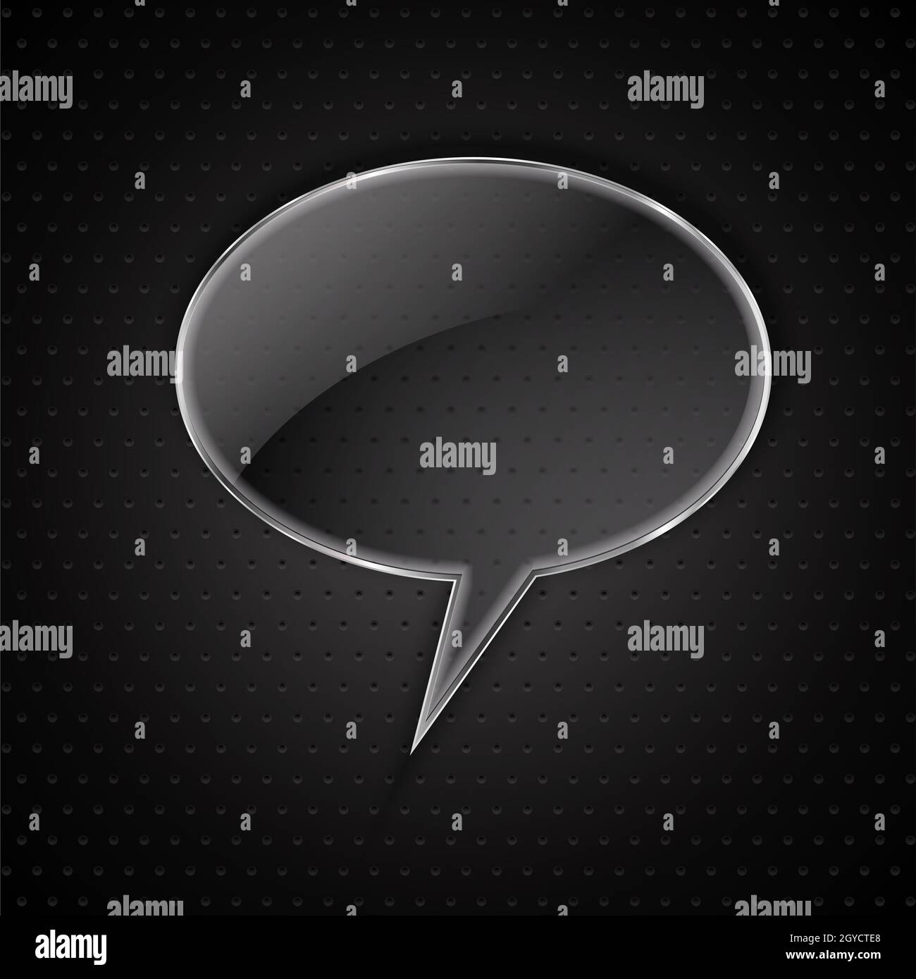 Glassy effect speech bubble on a metal background Stock Photo - Alamy