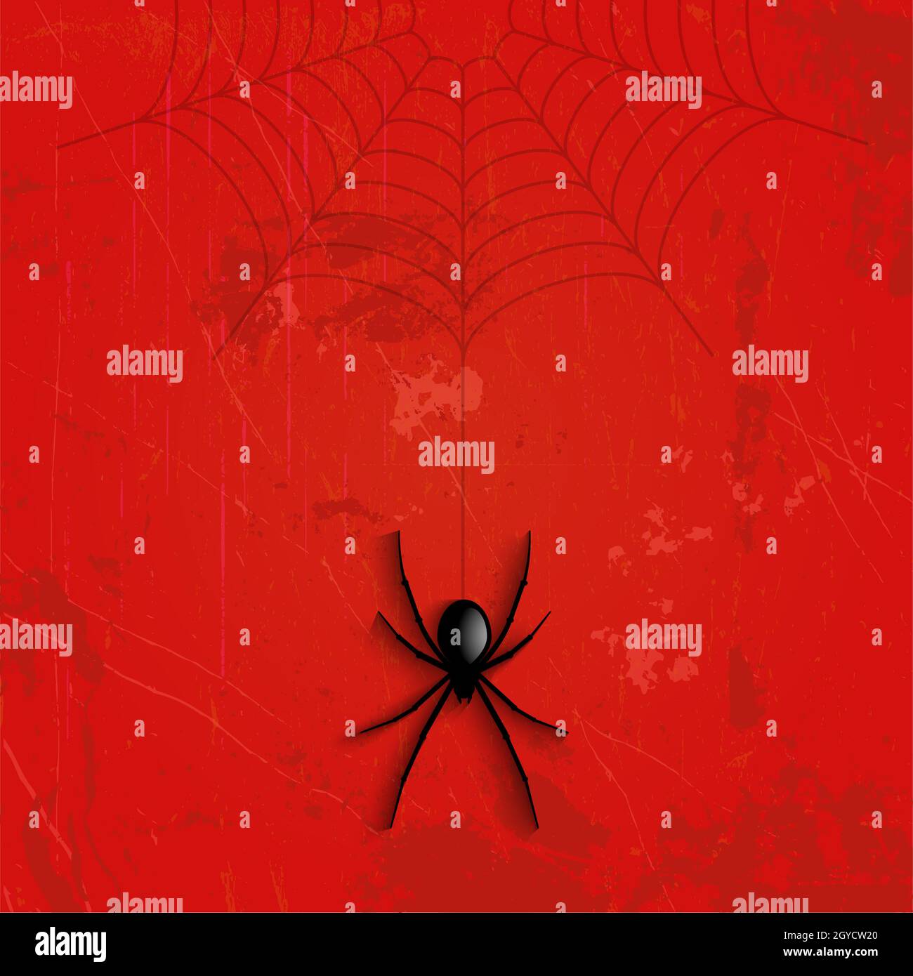 Grunge Halloween background with hanging spider Stock Photo - Alamy