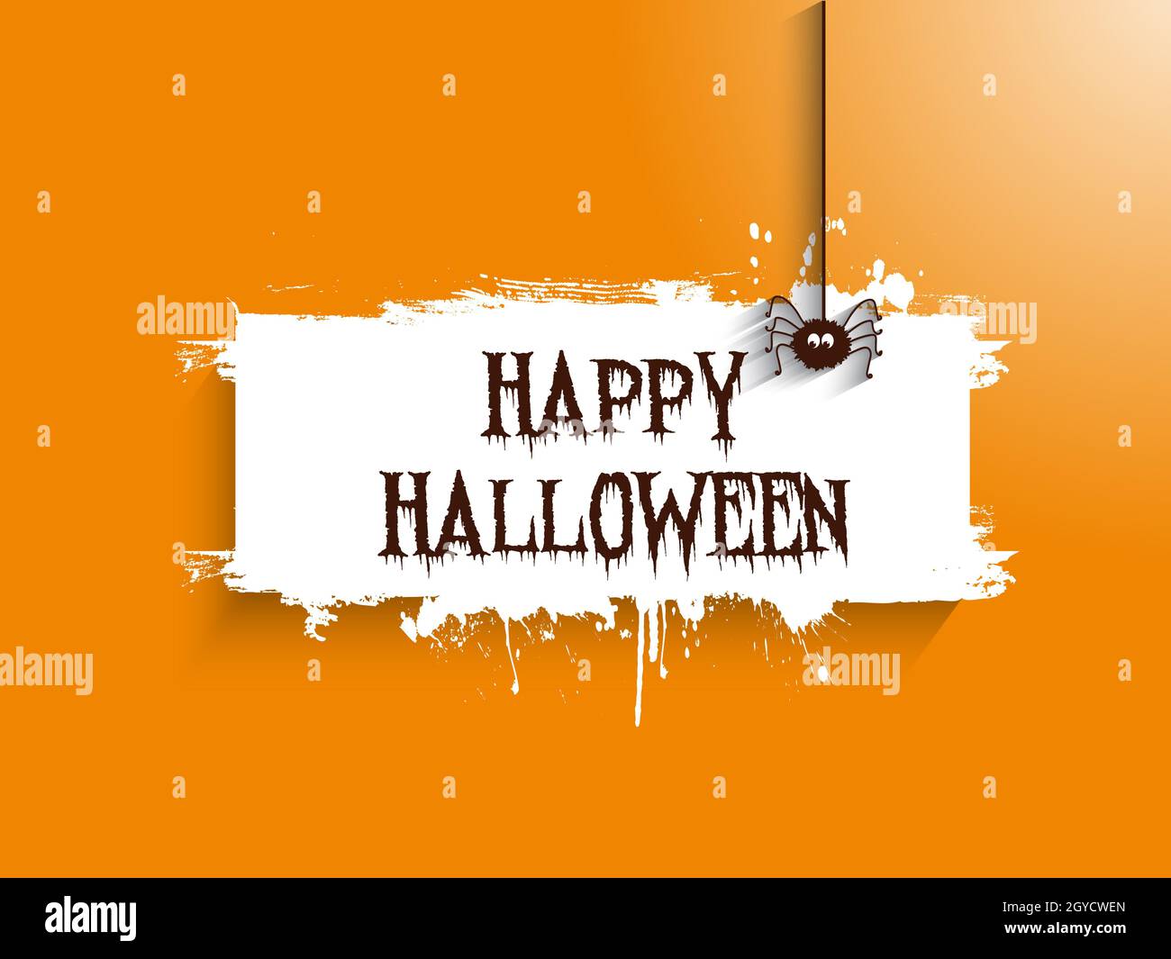 Grunge Halloween background with hanging spider Stock Photo - Alamy