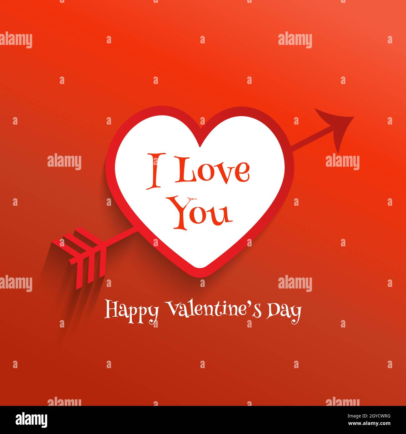 Valentine's Day background with heart and arrow Stock Photo - Alamy