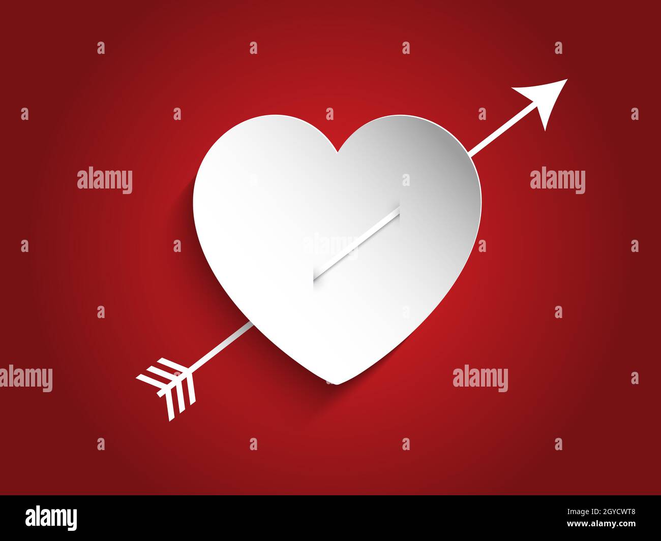 Valentine's Day background with heart and arrow Stock Photo - Alamy