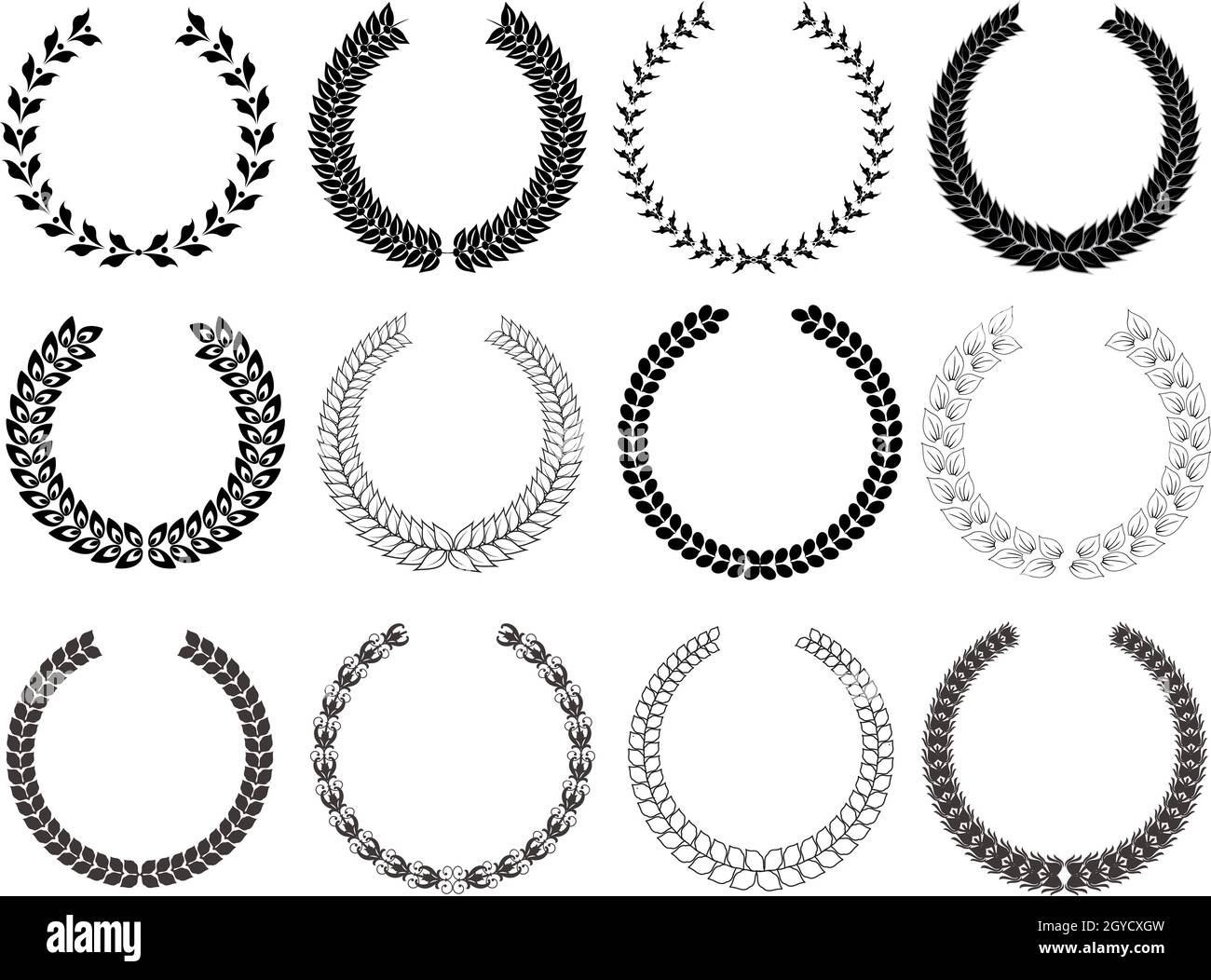 Collection of various designs of Laurel Wreaths Stock Photo Alamy