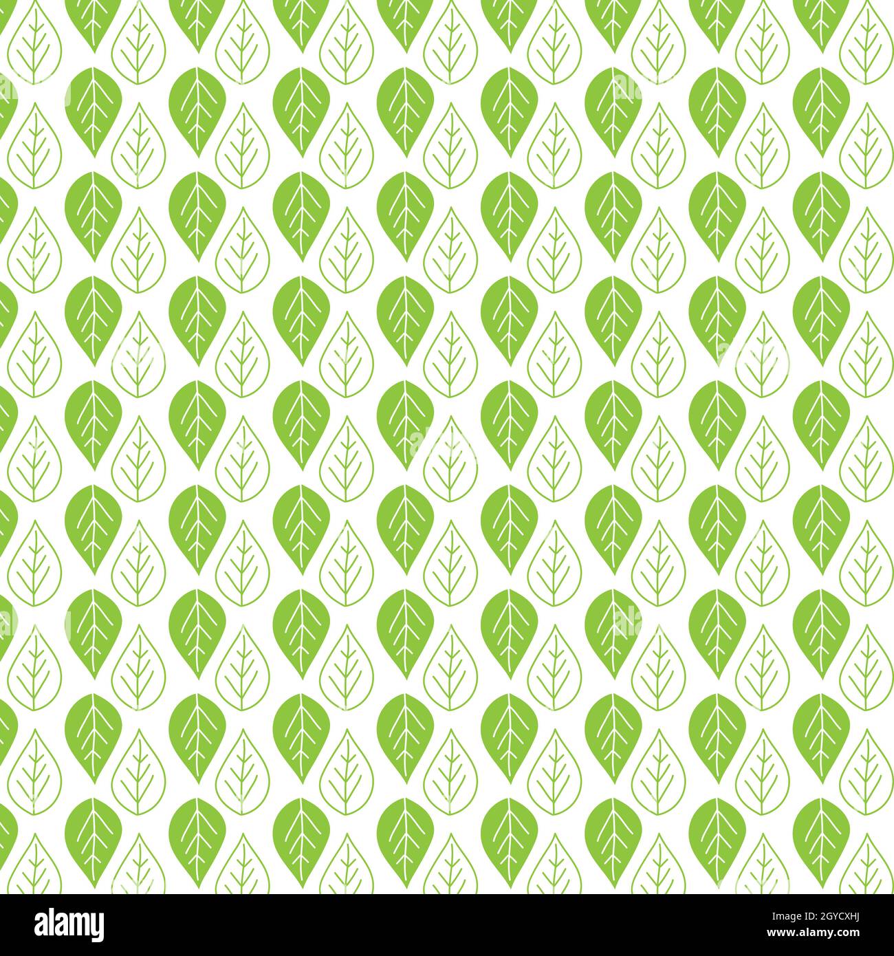 Decorative hand drawn leaf pattern background Stock Photo