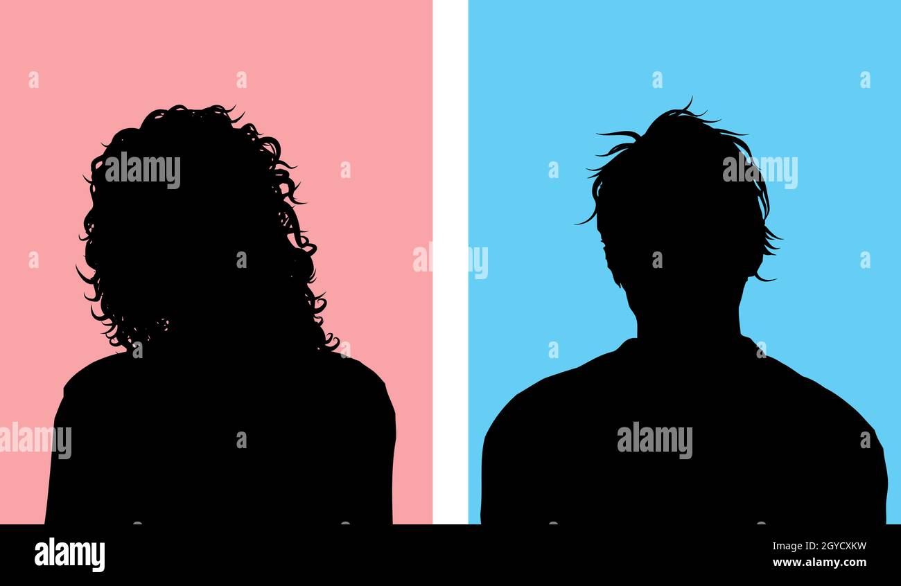 Avatar silhouette male and female hi-res stock photography and images ...