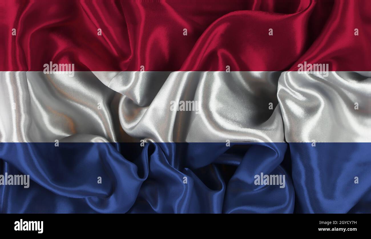 Netherlands flag background with folds and creases Stock Photo Alamy
