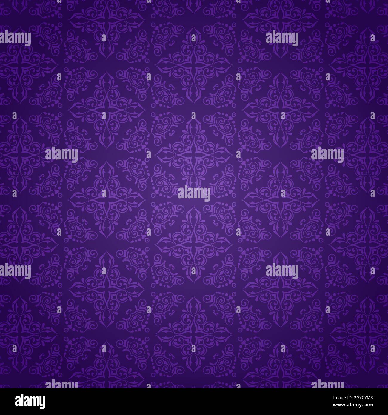 Decorative background with a purple damask pattern Stock Photo - Alamy