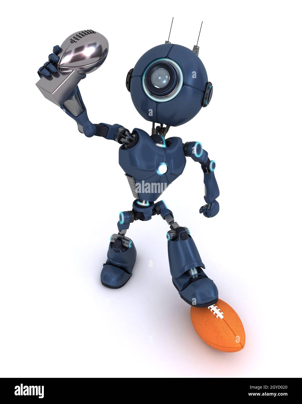 3D Render of an android playing American Football Stock Photo - Alamy