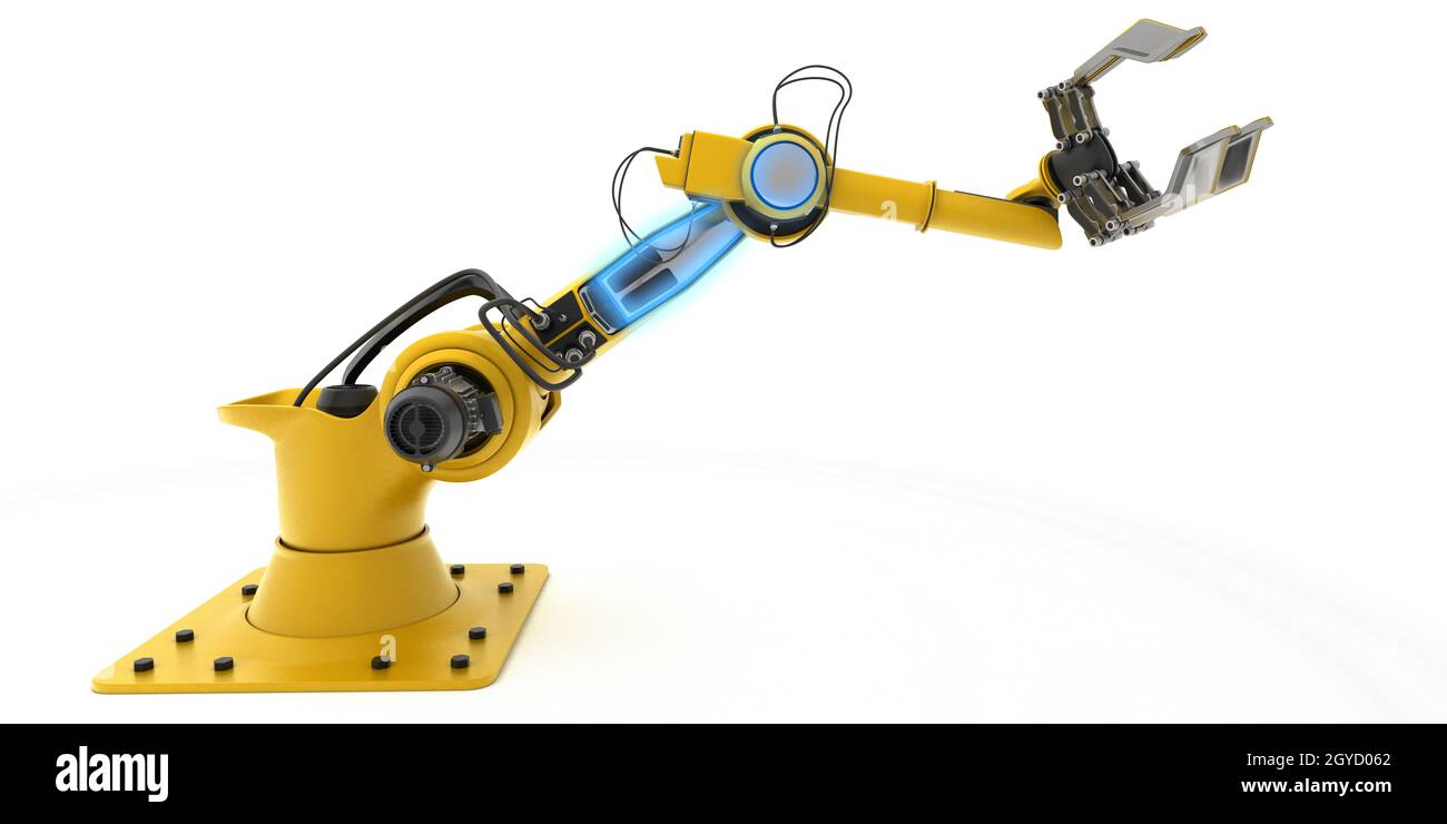 3D Render of an Industrial Robot Arm Stock Photo - Alamy
