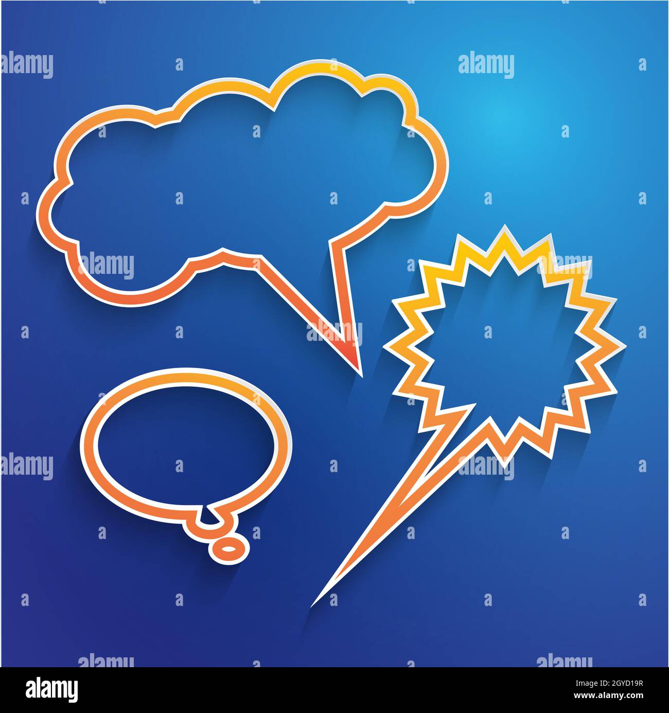 Collection of three speech bubbles with shadows Stock Photo - Alamy