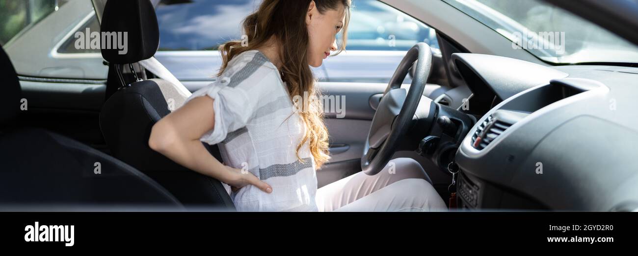 Injury And Car Accident. Whiplash And Hurt Back Stock Photo Alamy