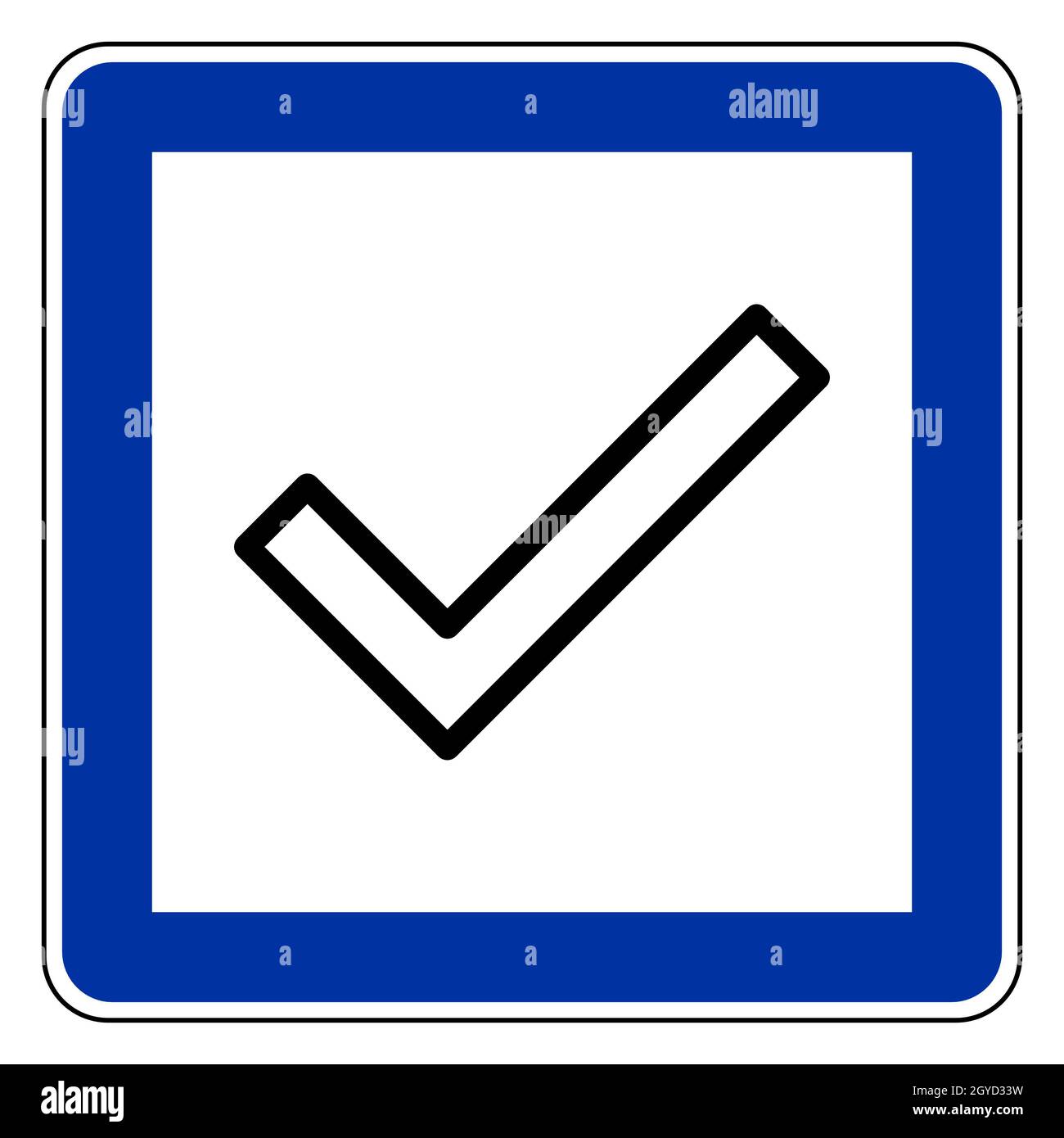 Tick and road sign Stock Photo - Alamy