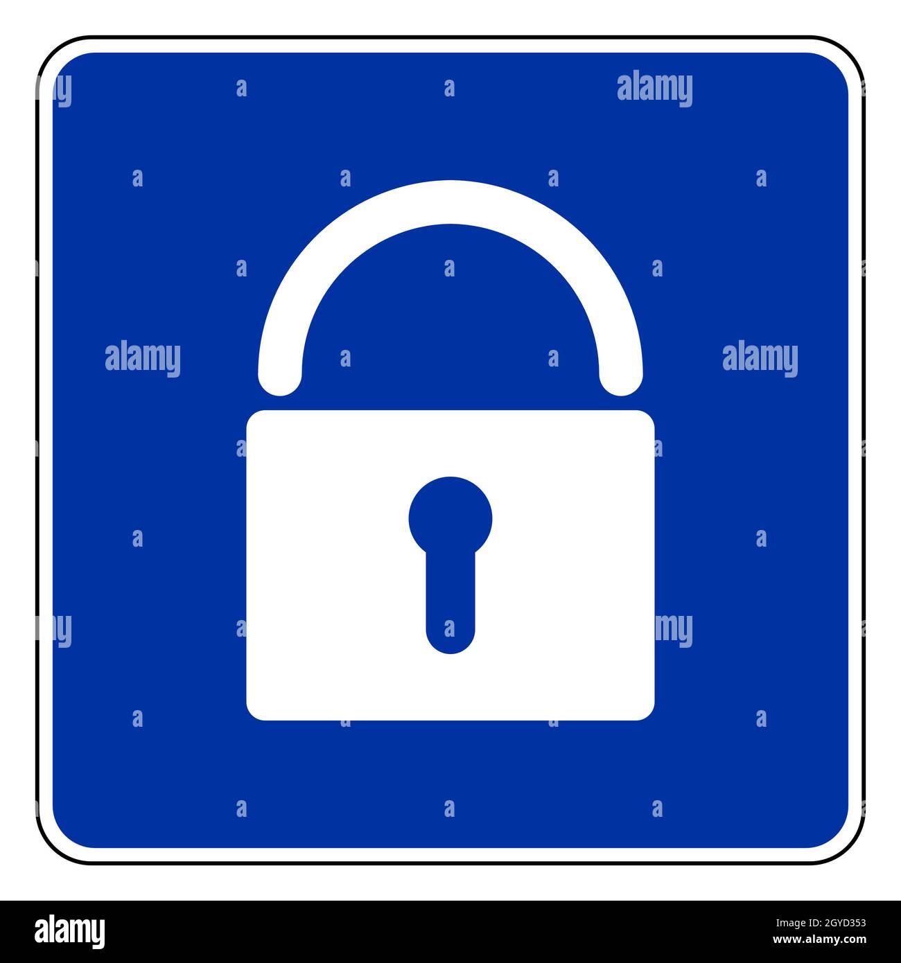 Lock and road sign Stock Photo - Alamy