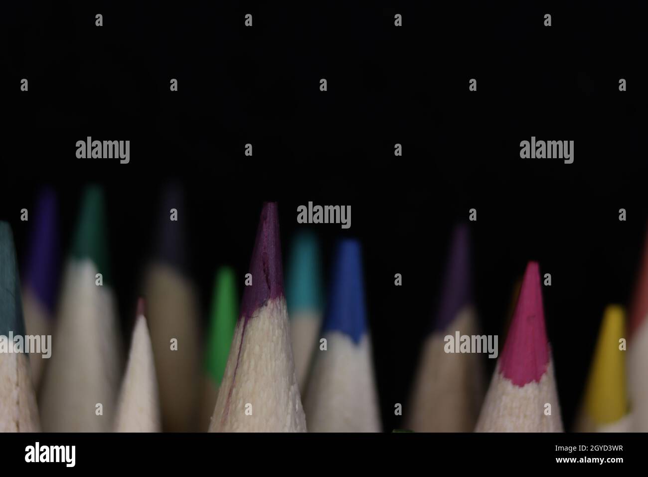 beautiful colored pencils to draw wood coloring Stock Photo - Alamy