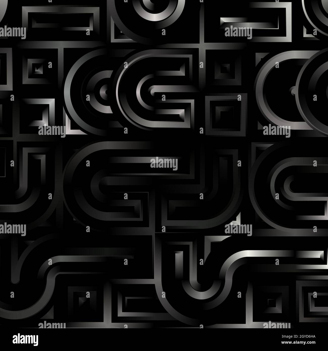 An abstract black-themed 3D background with geometric shapes Stock ...