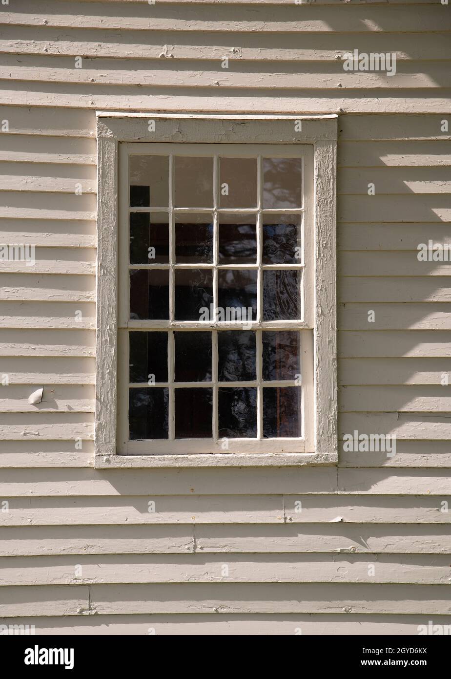 Hancock Shaker Museum, Pittsfield, Massachusetts, USA - A Shaker commune established in the 1780's. An architectural detail of a window on a village Stock Photo