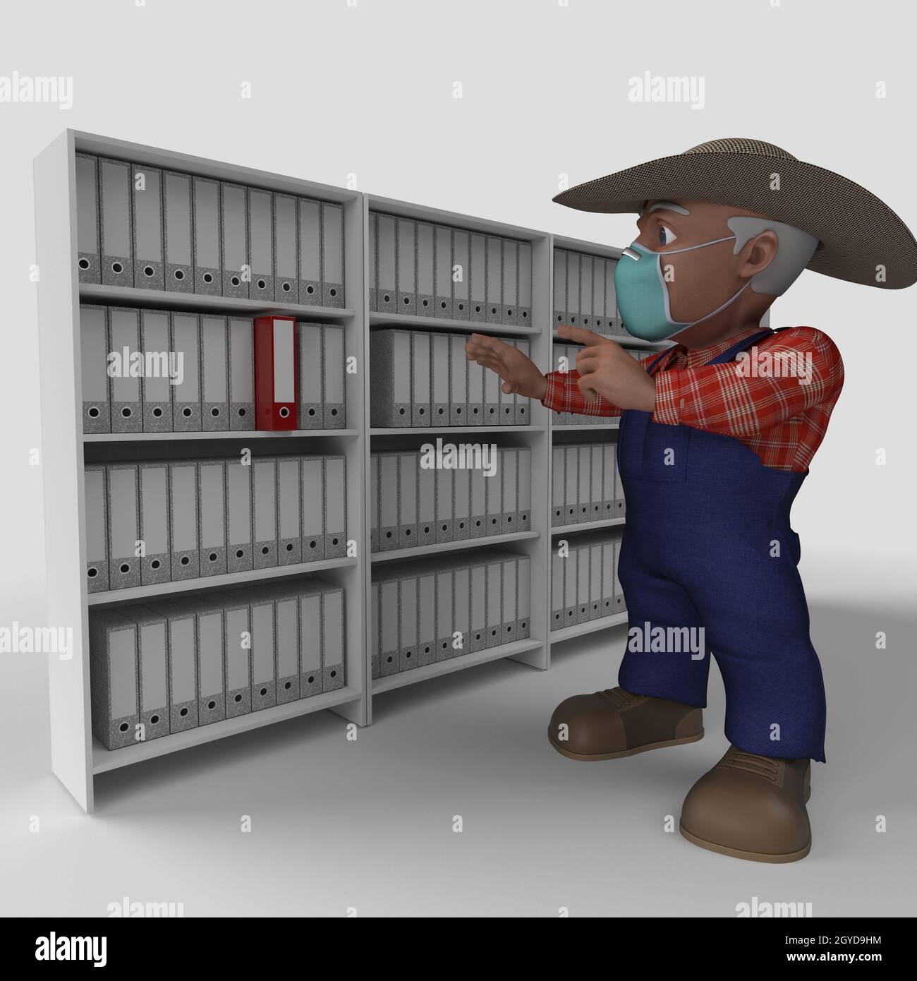 3D Render of Cartoon Farmer Character Stock Photo - Alamy