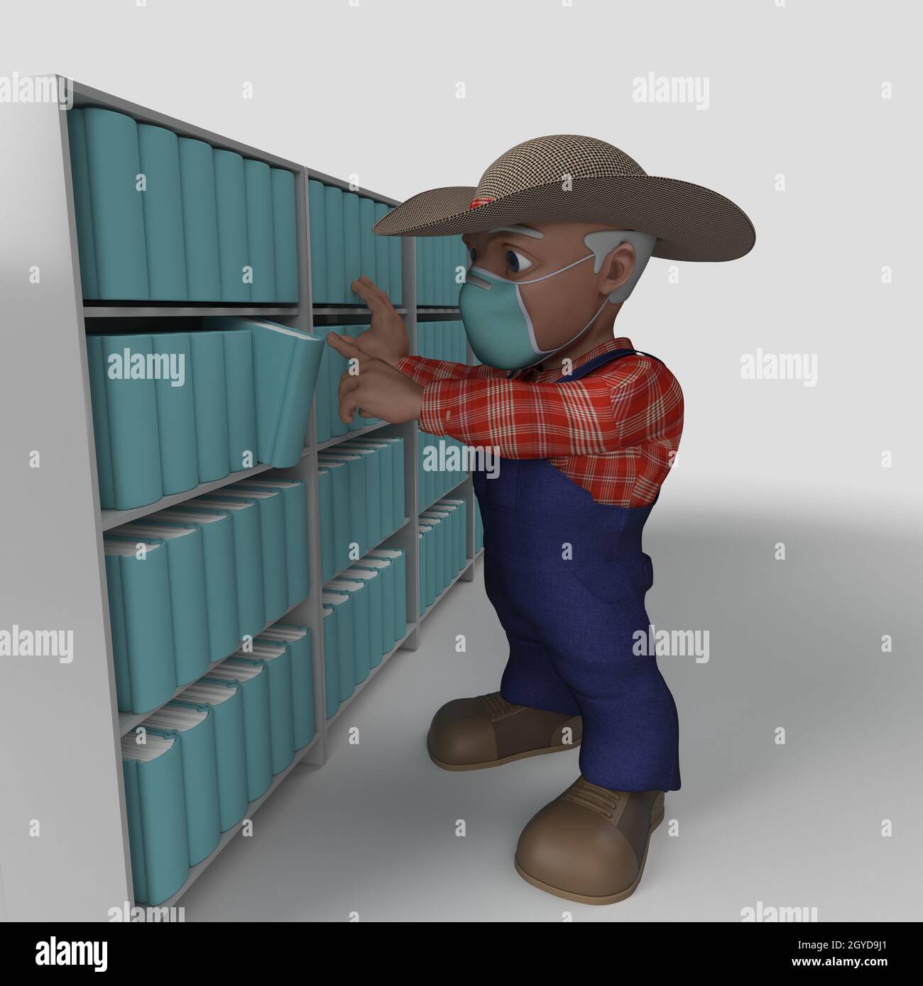 3D Render of Cartoon Farmer Character Stock Photo - Alamy