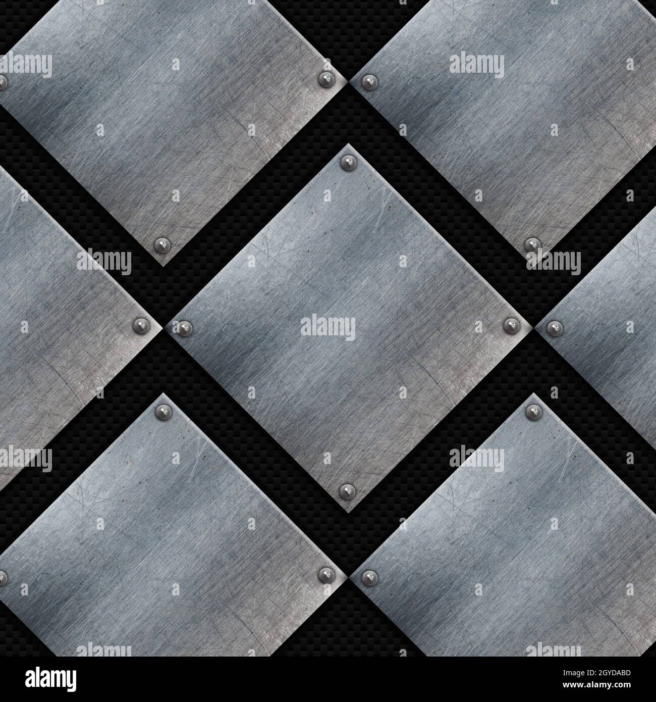 Grunge metal plates on a carbon fibre texture Stock Photo - Alamy
