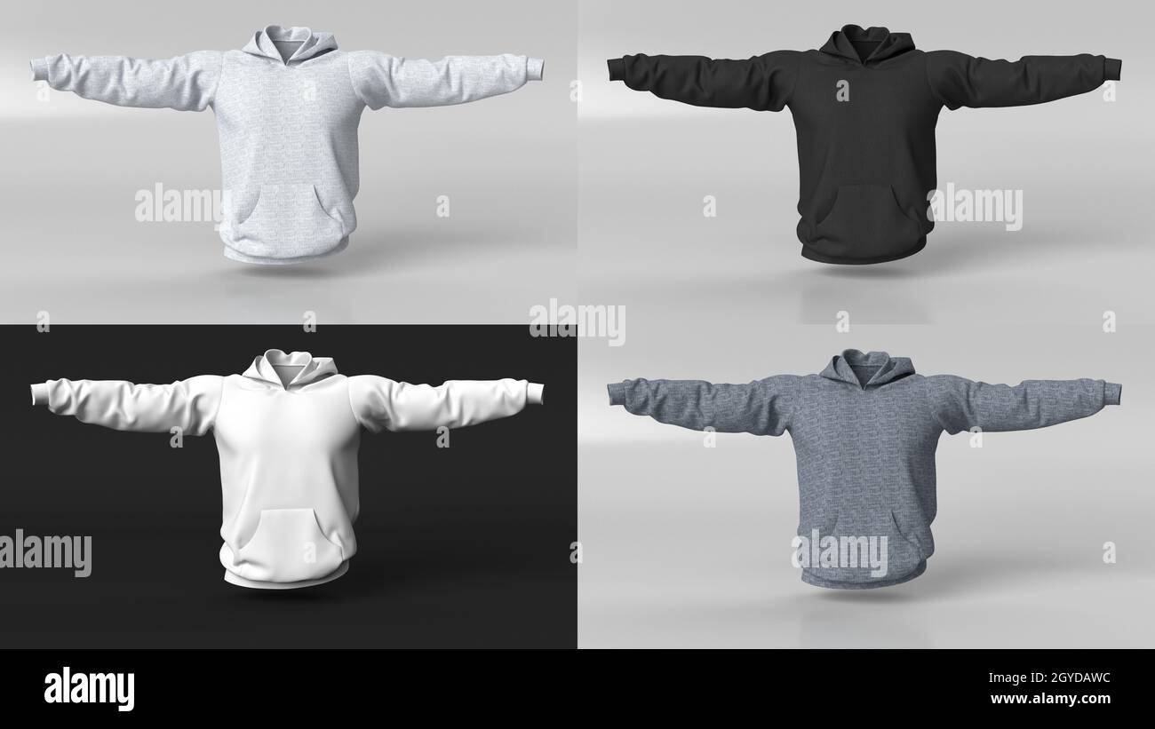 3d realistic render of Mens Jumper clean empty template, mockup for design, logo Stock Photo