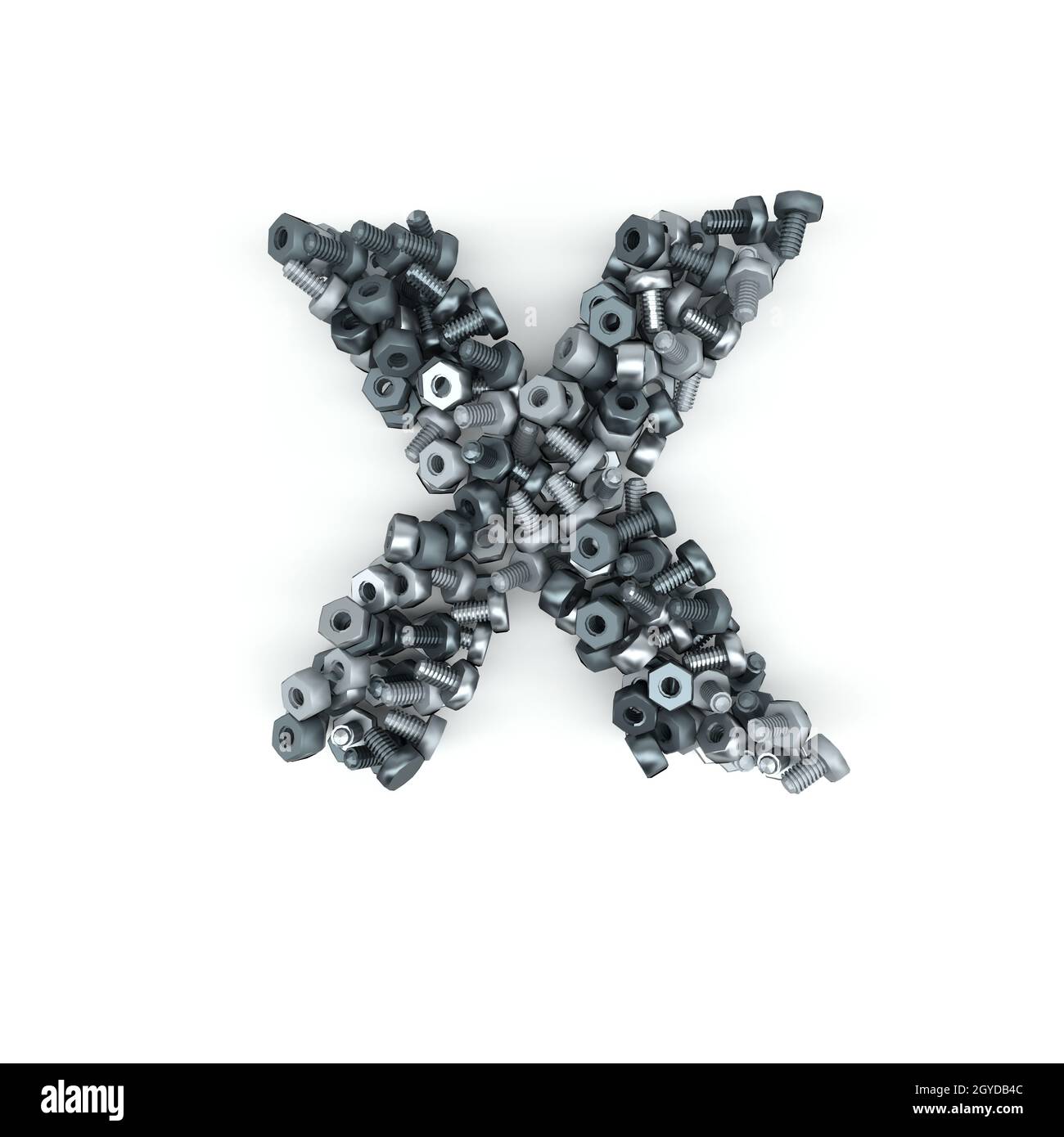 3D Render of Alphabet Letter of Nuts and Bolts Stock Photo Alamy