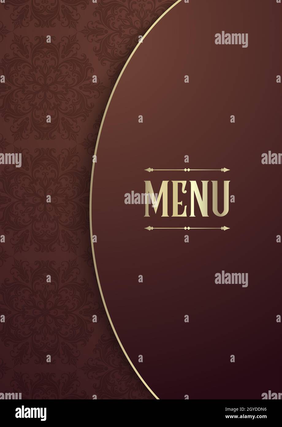 Menu cover template with an elegant design Stock Photo - Alamy