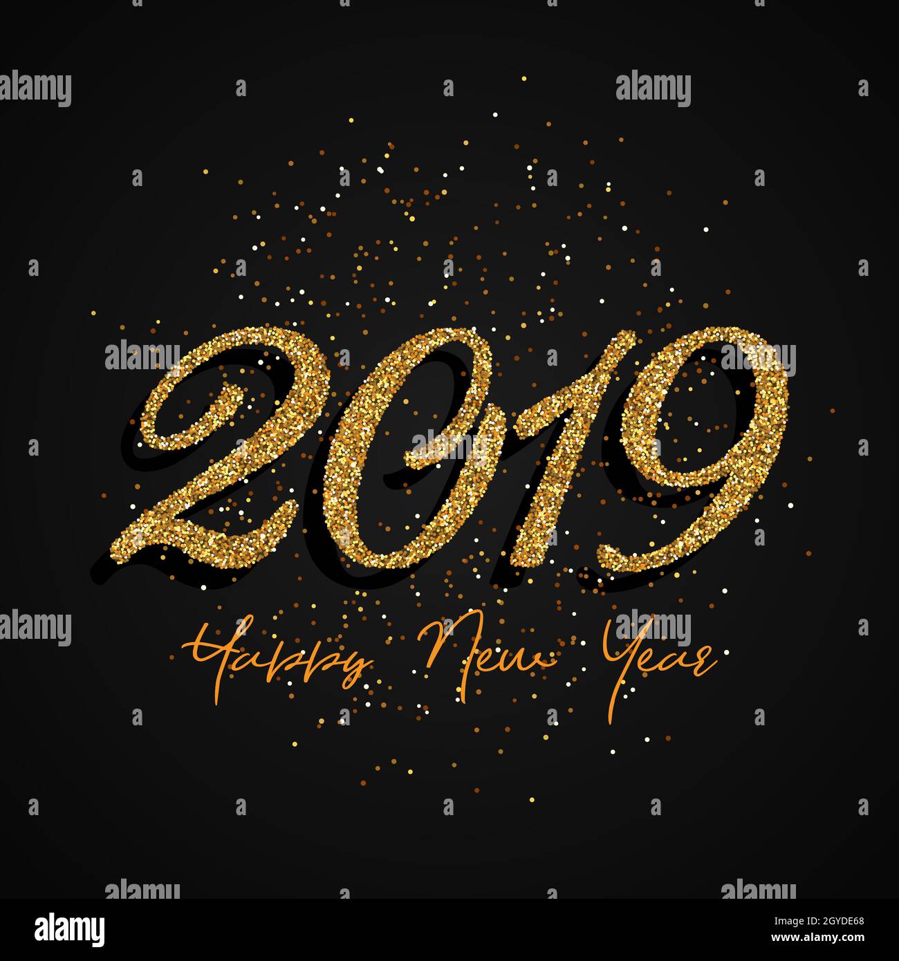 Happy New Year background with gold glitter design Stock Photo - Alamy