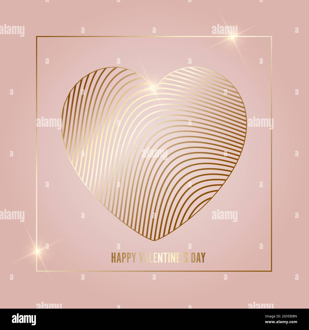 Elegant background for Valentines Day with gold heart design Stock ...
