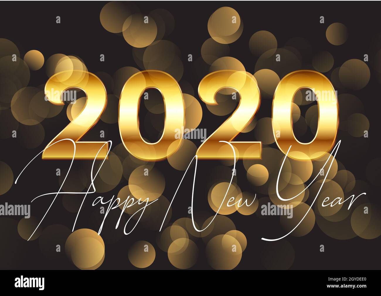 Happy New Year background with bokeh lights design Stock Photo - Alamy