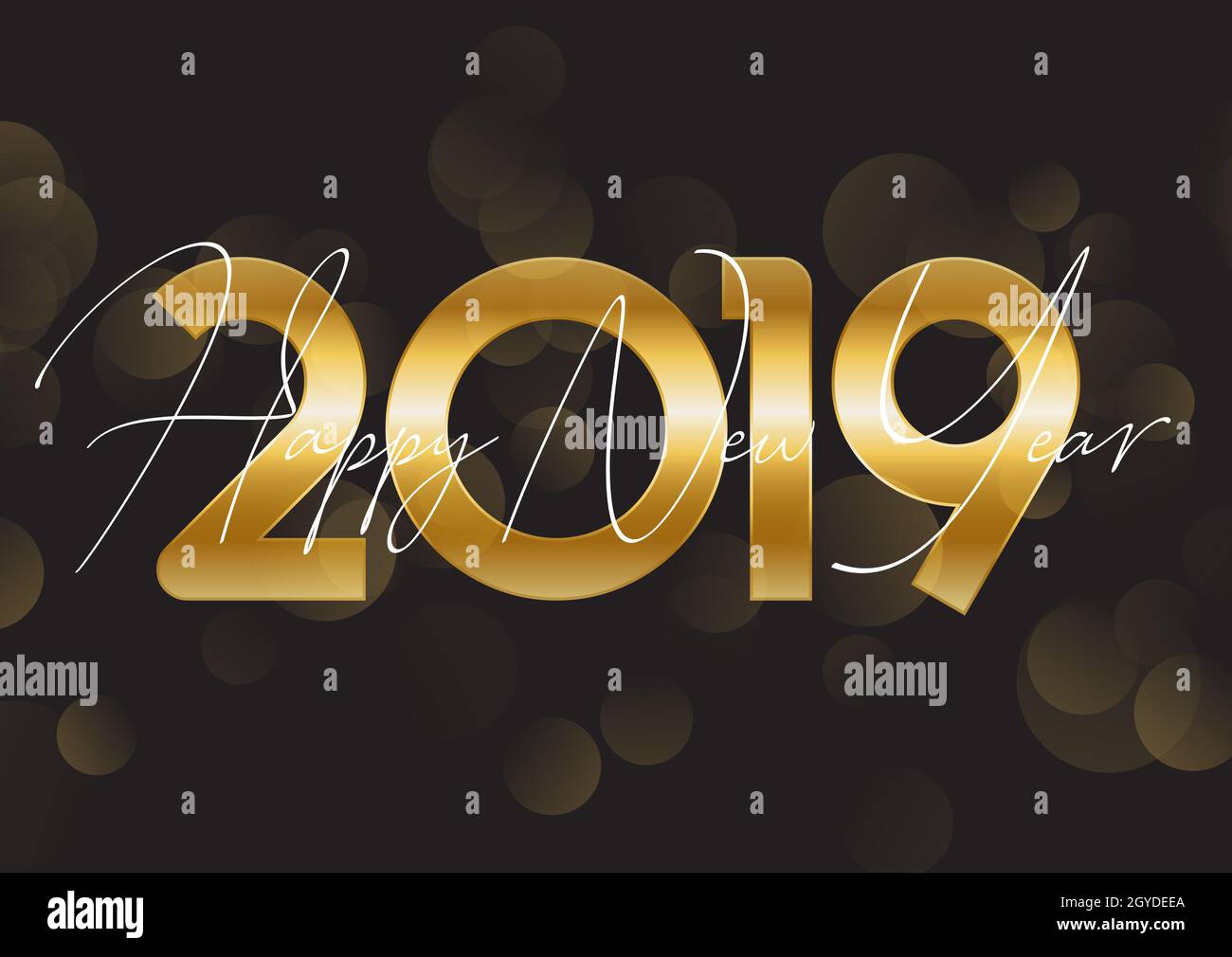 Happy New Year background with bokeh lights design Stock Photo - Alamy