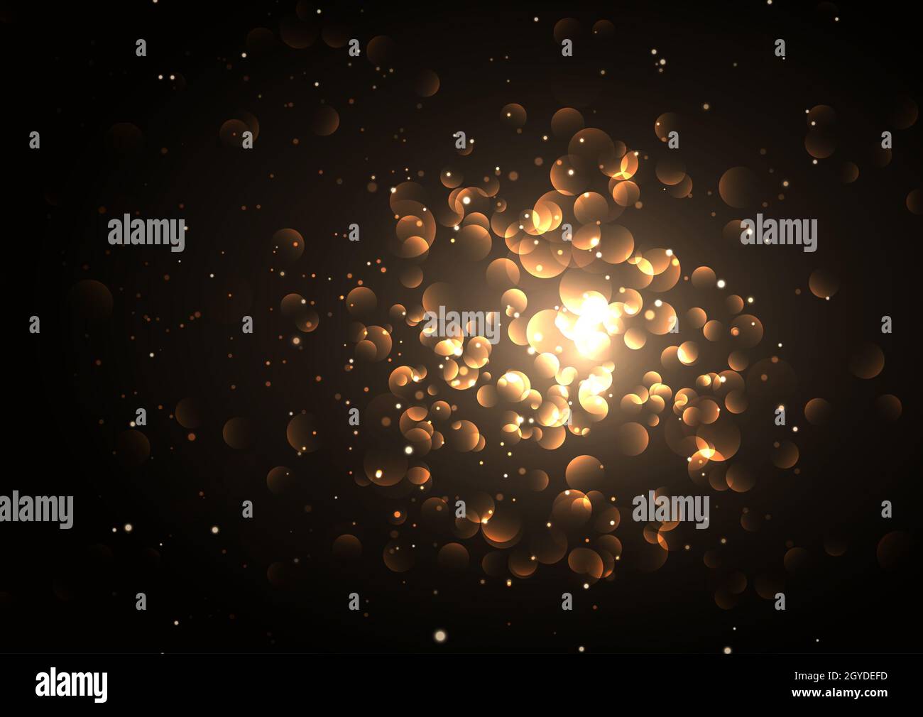 Christmas background with golden bokeh lights design Stock Photo - Alamy