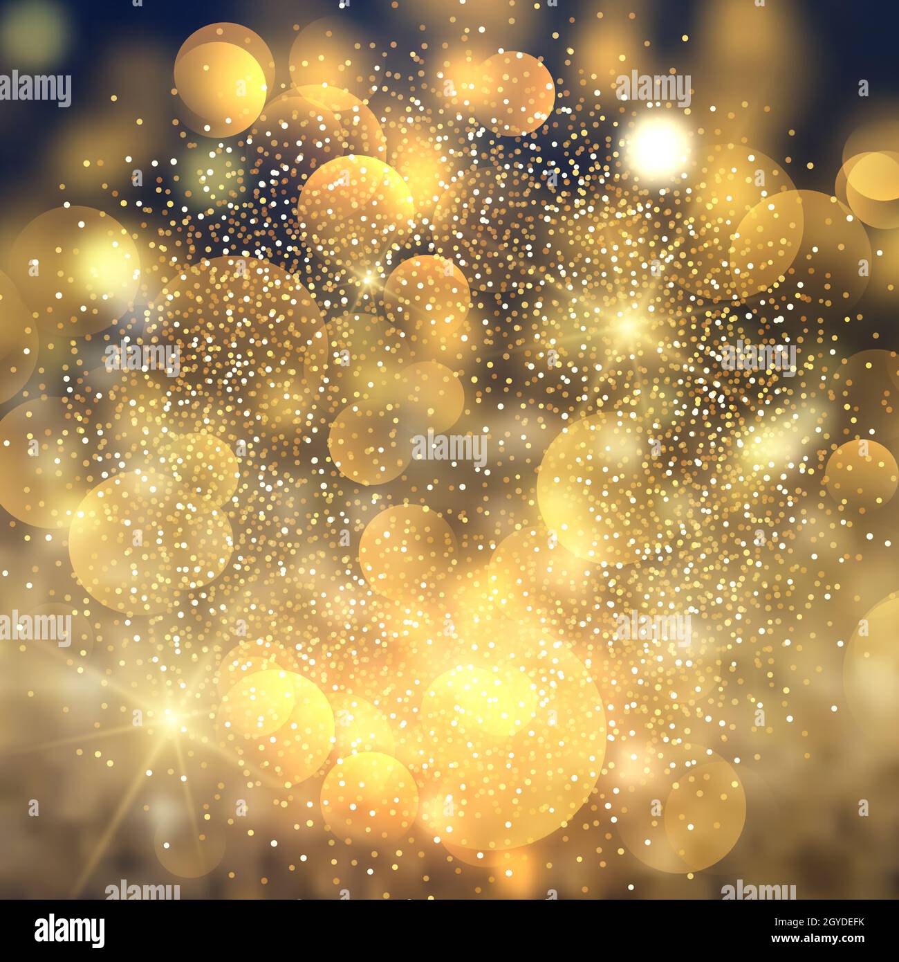 Christmas background with golden bokeh lights design Stock Photo - Alamy
